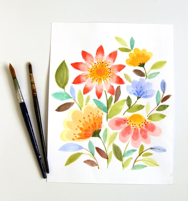 Paint Beautiful Watercolor Flowers in 15 Minutes - A Piece of Rainbow